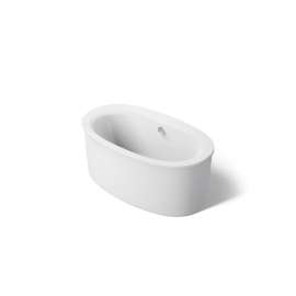 60" x 34" freestanding bath with straight shroud
