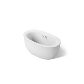 60" x 34" freestanding bath with Bask(R) heated surface and fluted shroud
