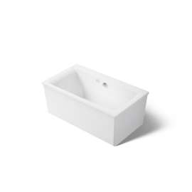 60" x 34" freestanding Heated BubbleMassage(TM) air bath with Bask(R) heated surface and straight shroud