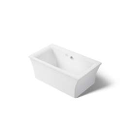 60" x 34" freestanding Heated BubbleMassage(TM) air bath with Bask(R) heated surface and fluted shroud