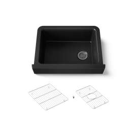 29-3/4" undermount single-bowl farmhouse kitchen sink with short apron