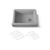 29-3/4" undermount single-bowl farmhouse kitchen sink with short apron