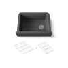 29-3/4" undermount single-bowl farmhouse kitchen sink with short apron