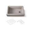 34" undermount single-bowl farmhouse kitchen sink with fluted design