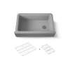 34" undermount single-bowl farmhouse kitchen sink with fluted design