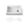 34" undermount single-bowl farmhouse kitchen sink with fluted design