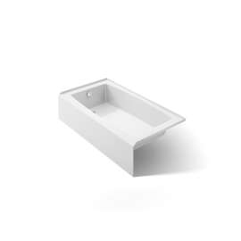 60" x 32" alcove bath with left drain