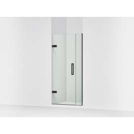 Frameless pivot shower door, 71-9/16" H x 33-5/8 - 34-3/8" W, with 3/8" thick Crystal Clear glass