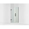 Frameless pivot shower door, 71-9/16" H x 33-5/8 - 34-3/8" W, with 3/8" thick Crystal Clear glass