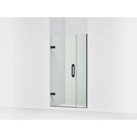 Frameless pivot shower door, 71-9/16" H x 33-5/8 - 34-3/8" W, with 3/8" thick Crystal Clear glass