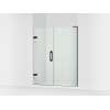 Frameless pivot shower door, 71-3/4" H x 57-1/4 - 58" W, with 3/8" thick Crystal Clear glass