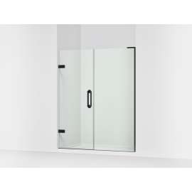 Frameless pivot shower door, 71-3/4" H x 57-1/4 - 58" W, with 3/8" thick Crystal Clear glass