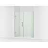 Frameless pivot shower door, 71-3/4" H x 57-1/4 - 58" W, with 3/8" thick Crystal Clear glass