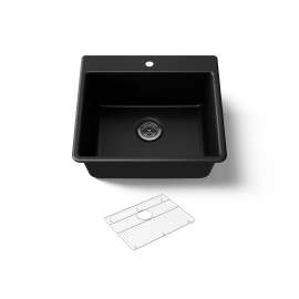 25" top-/undermount single-bowl kitchen sink
