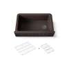 34" undermount single-bowl farmhouse kitchen sink with faceted design