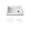 34" undermount single-bowl farmhouse kitchen sink with faceted design