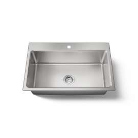 33" top-/undermount single-bowl kitchen sink