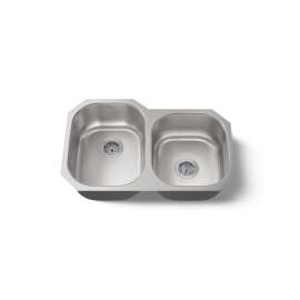 31" undermount double-bowl kitchen sink
