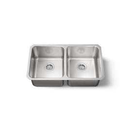 31-1/2" undermount double-bowl kitchen sink