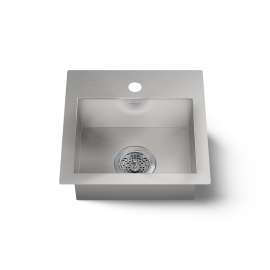 15" top-/undermount single-bowl bar sink