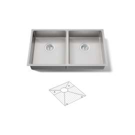 32" undermount double-bowl kitchen sink
