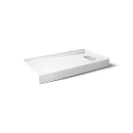 60" x 32" alcove shower base, right drain