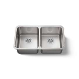 31-1/2" undermount double-bowl kitchen sink
