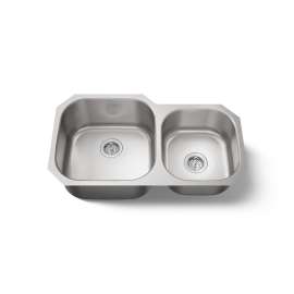 35-1/4 undermount double-bowl kitchen sink