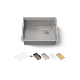 23" undermount single-bowl workstation kitchen sink