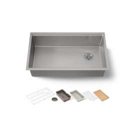 32" undermount single-bowl workstation kitchen sink