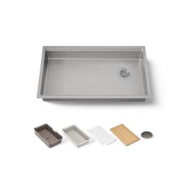 32" undermount single-bowl workstation kitchen sink