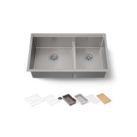 Smart Divide(R) 32" undermount double-bowl workstation kitchen sink