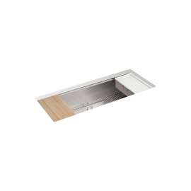 44" undermount single-bowl workstation kitchen sink