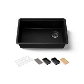 29-1/2" undermount single-bowl workstation kitchen sink