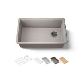 29-1/2" undermount single-bowl workstation kitchen sink