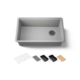 29-1/2" undermount single-bowl workstation kitchen sink