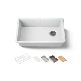 29-1/2" undermount single-bowl workstation kitchen sink