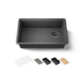 29-1/2" undermount single-bowl workstation kitchen sink