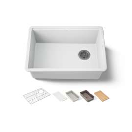 26-1/2" undermount single-bowl workstation kitchen sink