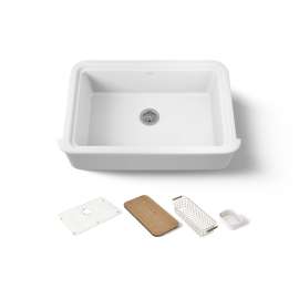 35-1/2" undermount single-bowl farmhouse workstation kitchen sink