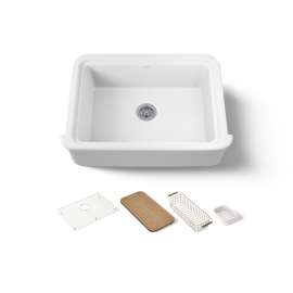 32-1/2" undermount single-bowl farmhouse workstation kitchen sink