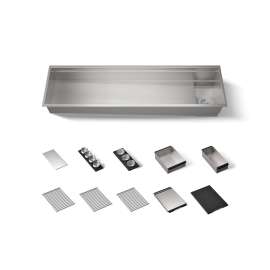 69-3/4" undermount single-bowl workstation kitchen sink