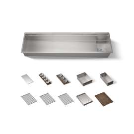 69-3/4" undermount single-bowl workstation kitchen sink