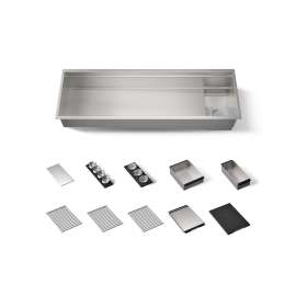 57-3/4" undermount single-bowl workstation kitchen sink