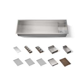 57-3/4" undermount single-bowl workstation kitchen sink