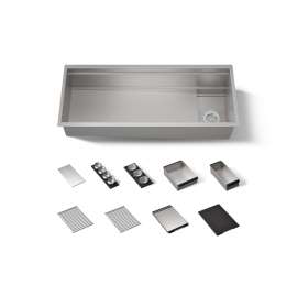 45-3/4" undermount single-bowl workstation kitchen sink