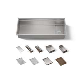 45-3/4" undermount single-bowl workstation kitchen sink