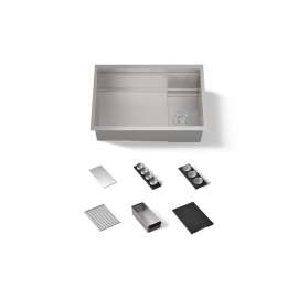 27-3/4" undermount single-bowl workstation kitchen sink