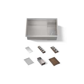 27-3/4" undermount single-bowl workstation kitchen sink