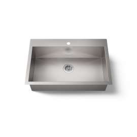 33" top-/undermount single-bowl kitchen sink